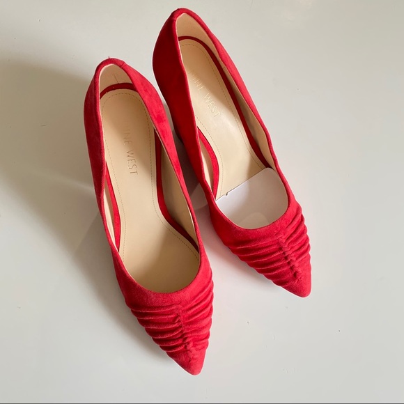 New Nine West suede heels flare block heel - Picture 4 of 8